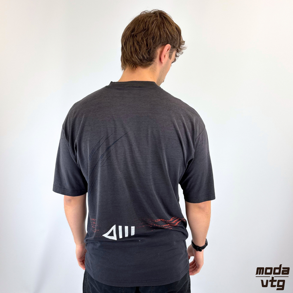 Vintage 90s Adidas T-Shirt Black Large Squash Graphic