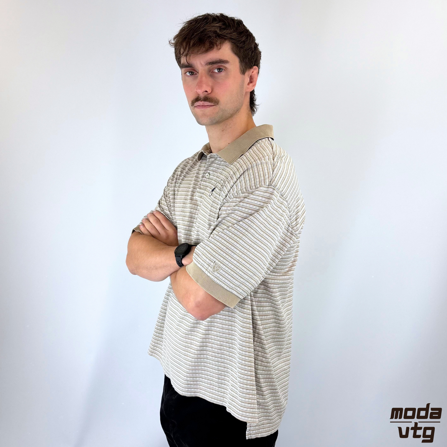 Vintage Y2K Nike Golf Disney Polo Beige XL Striped