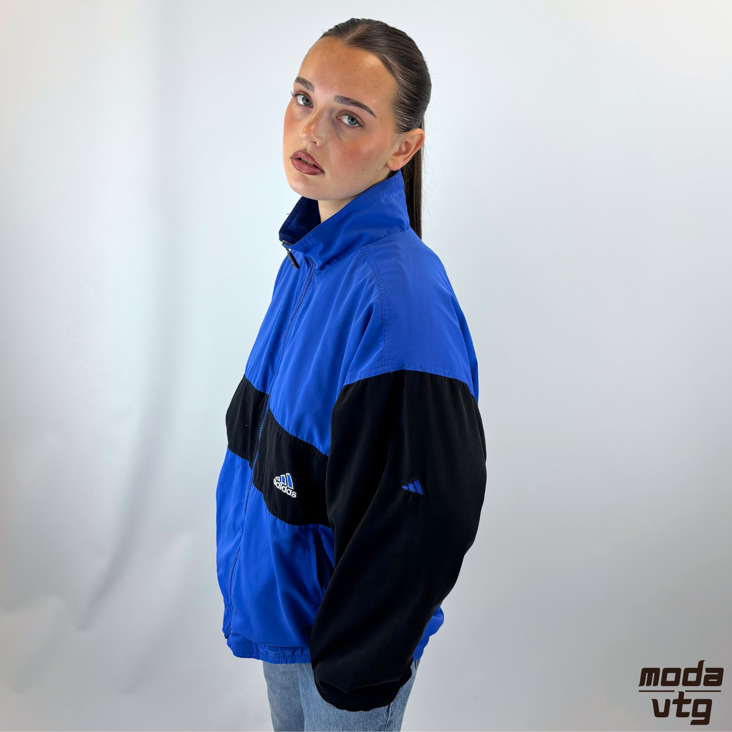 Vintage Y2K Adidas Track Jacket Blue Medium Retro