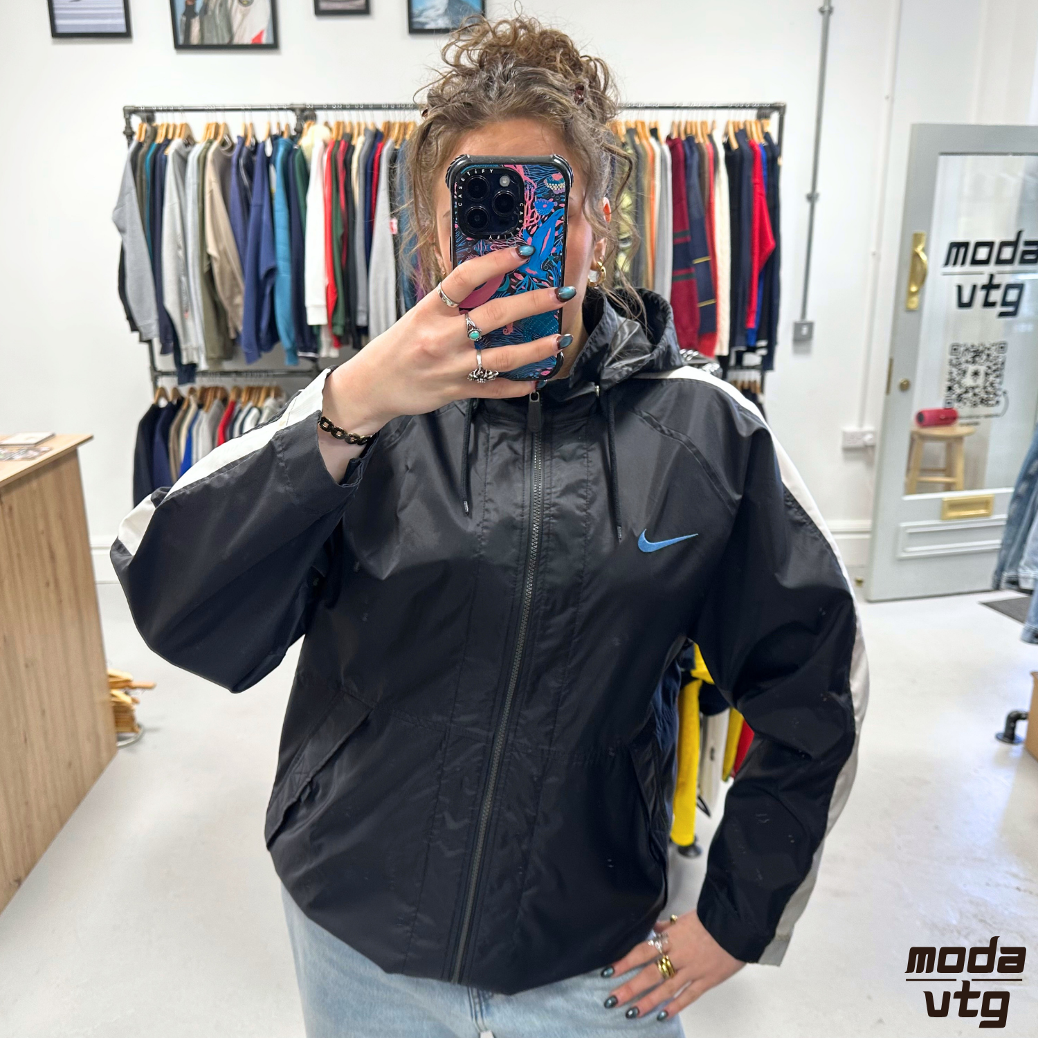 Vintage 90s Nike Track Jacket Black Medium Retro Unisex
