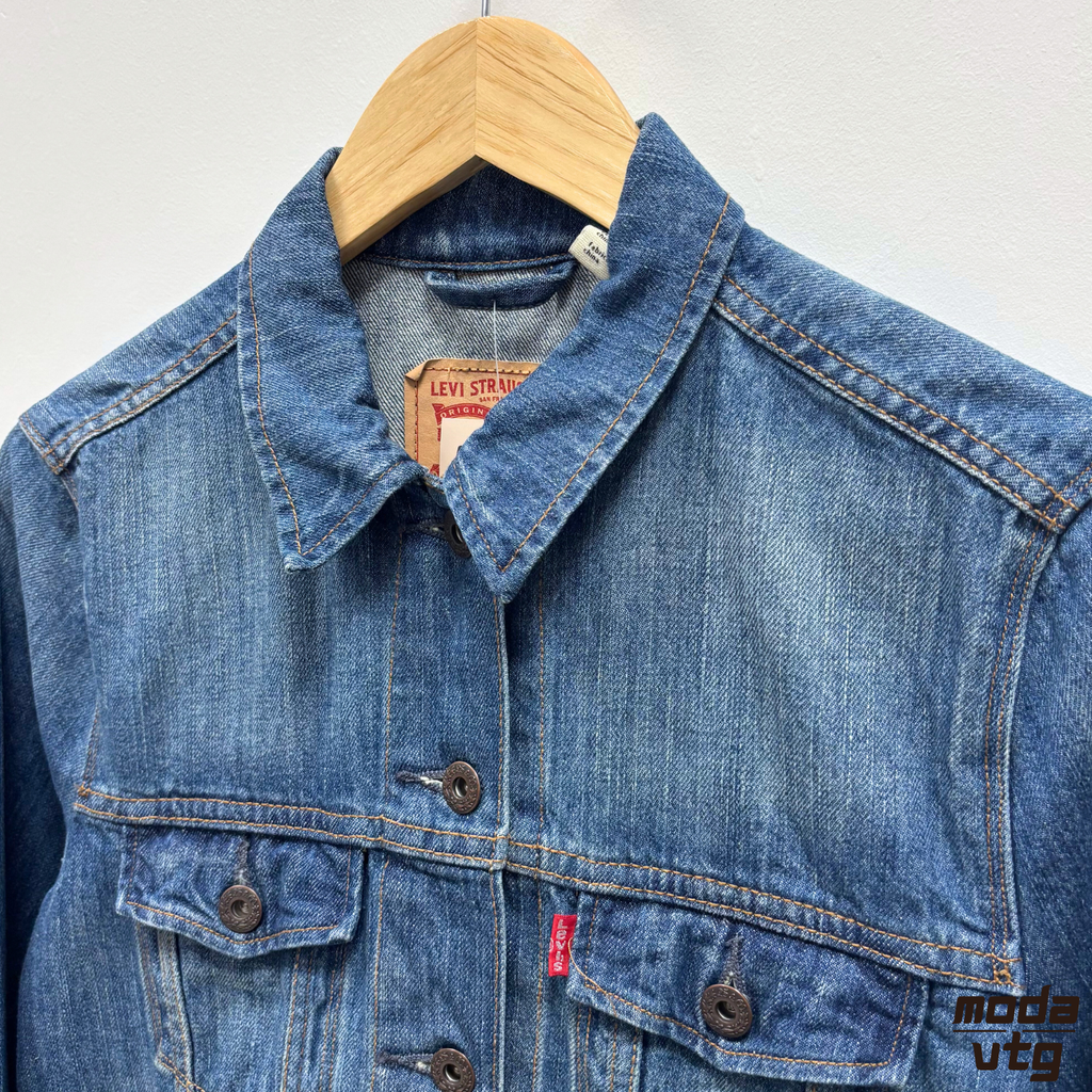 Vintage Y2K Levi’s Denim Jacket Navy Women’s Small Retro