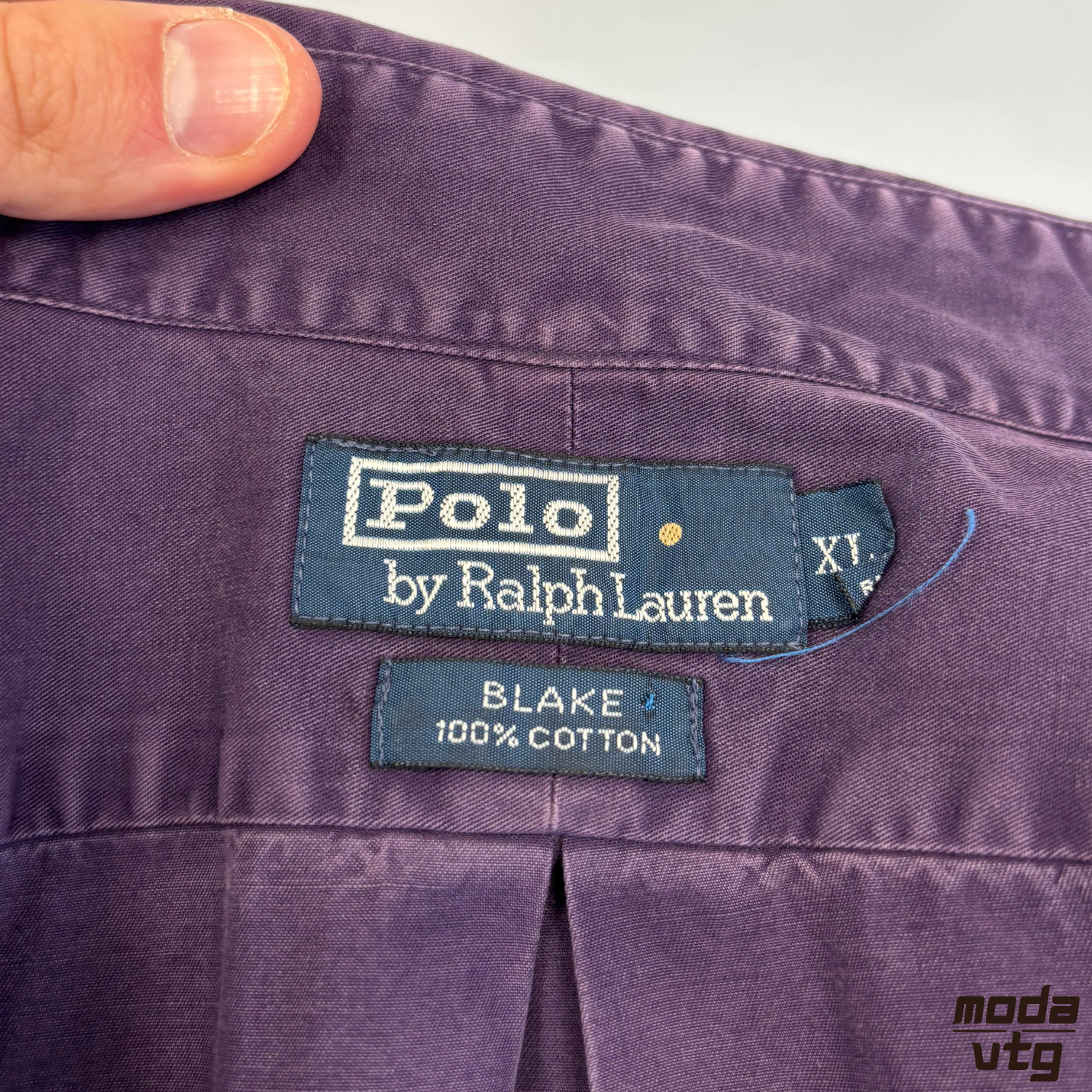 Vintage 90s Ralph Lauren Shirt Purple XL Blake Cotton