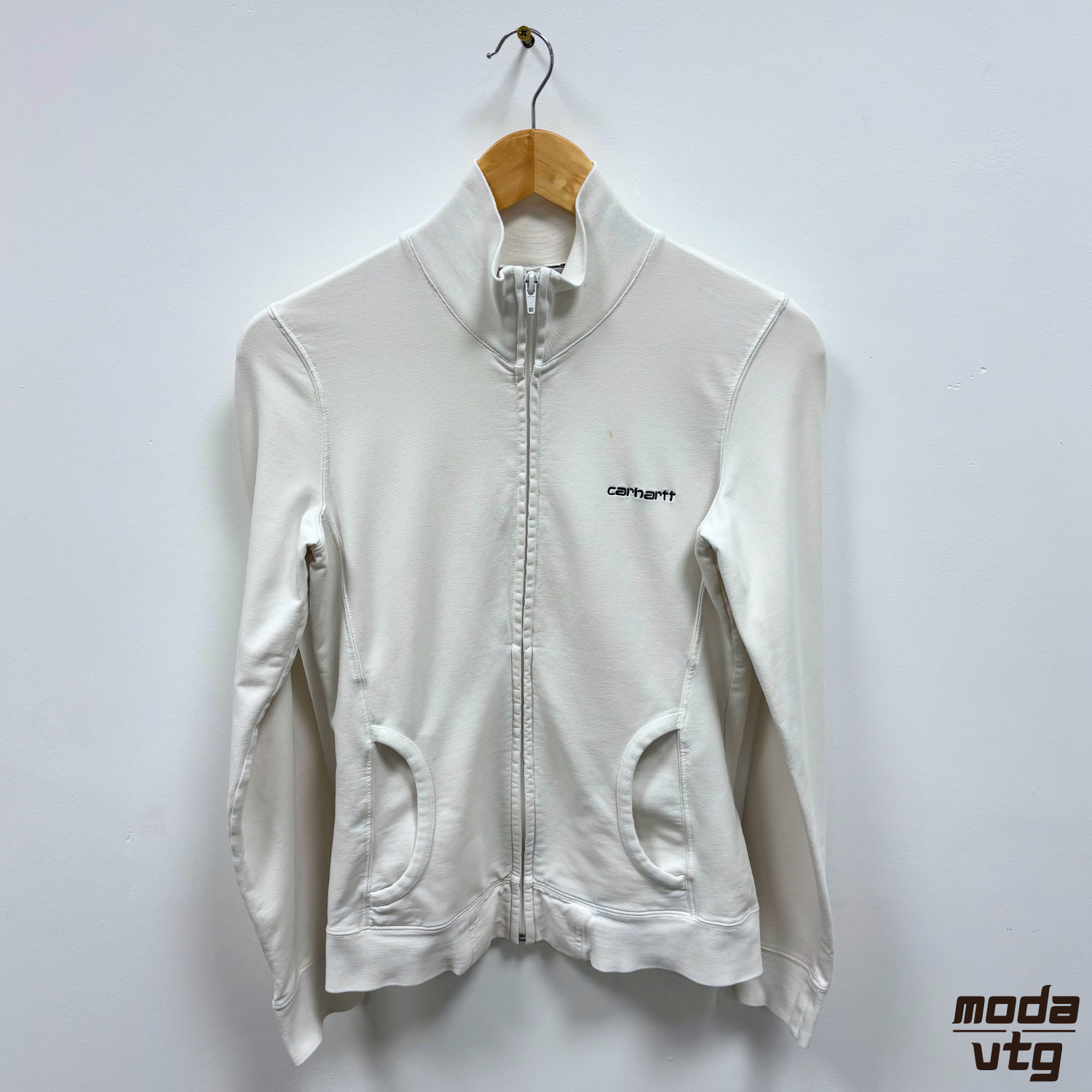 Vintage Y2K Carhartt Sweatshirt White Women’s Small White Full Zip