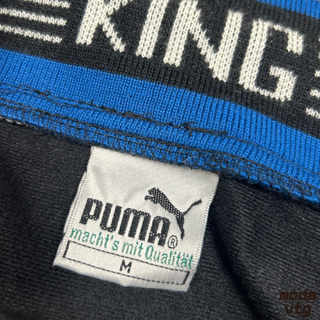 Vintage 90s Puma Track Jacket Black Medium Retro Unisex Festival King