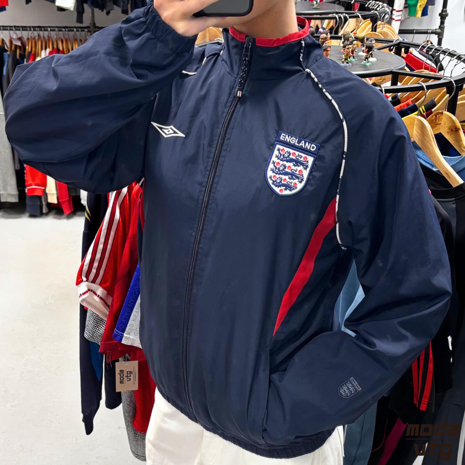 Vintage Y2K England Track Jack Navy Small Unisex Retro Umbro