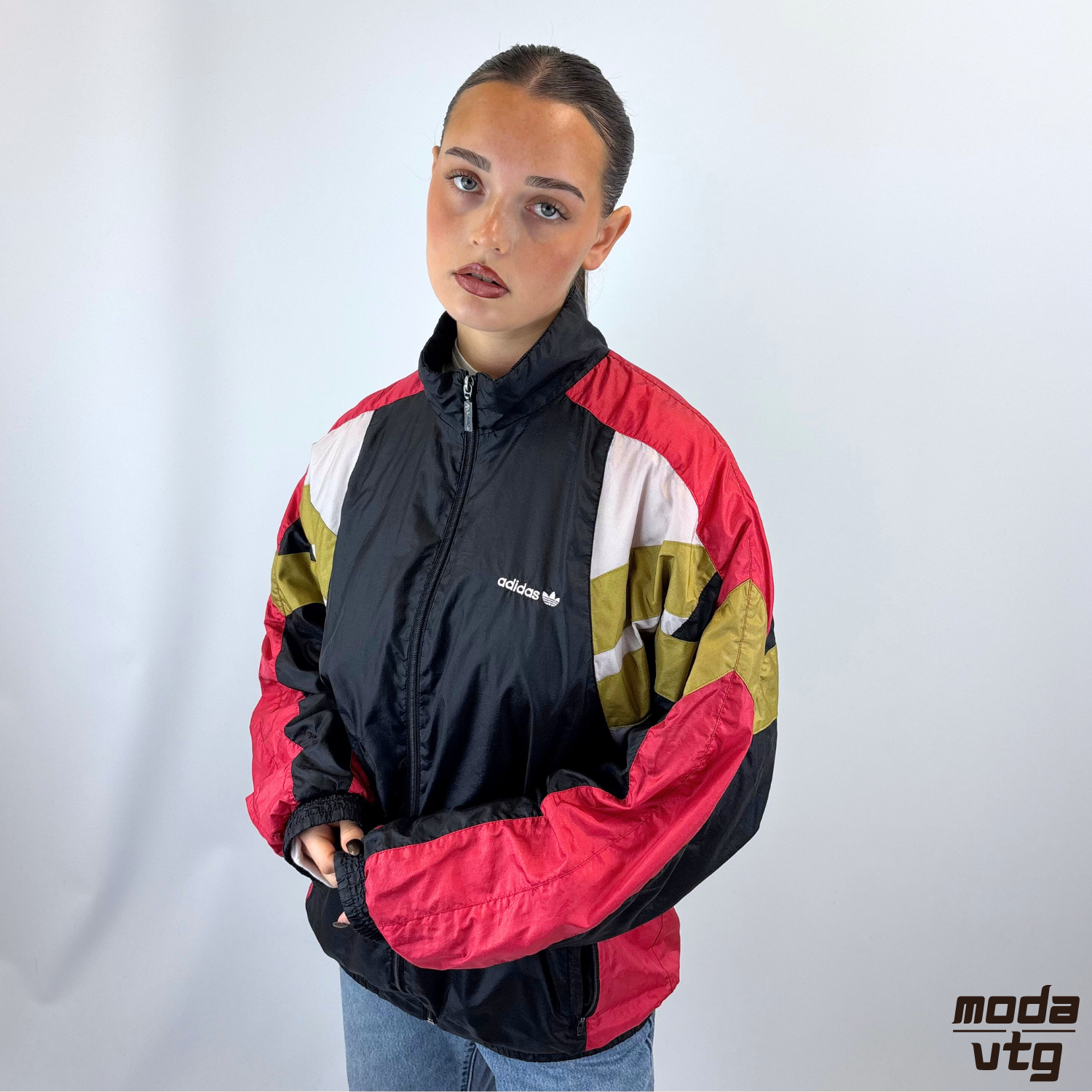 Vintage 90s Adidas Track Jacket Black Large Retro