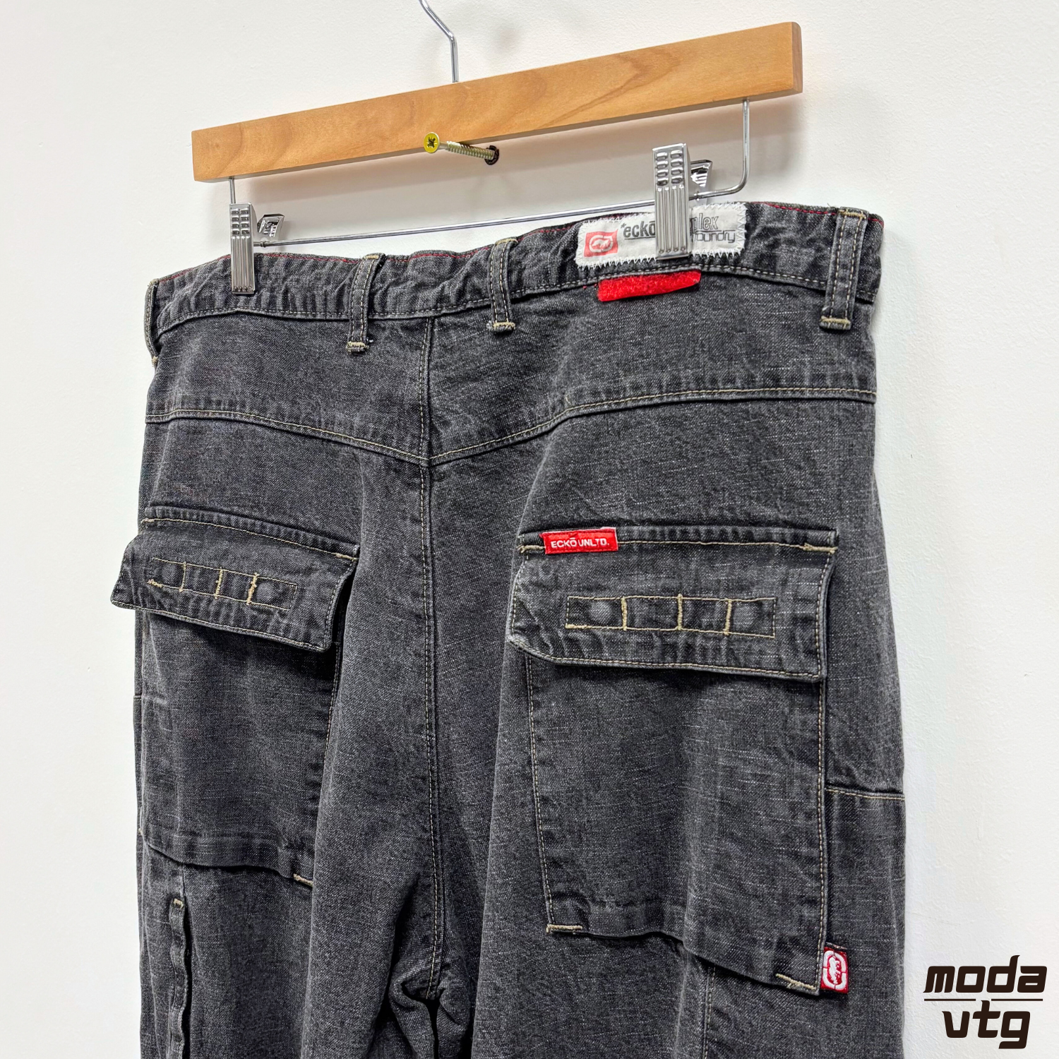 Vintage Y2K Ecko Unltd Denim Jeans Grey XL 36’ Baggy Hiphop