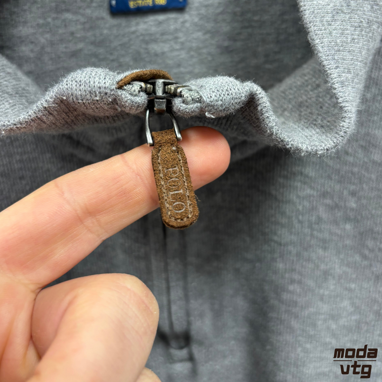 Vintage Y2K Ralph Lauren Sweatshirt Grey XL Quarter Zip