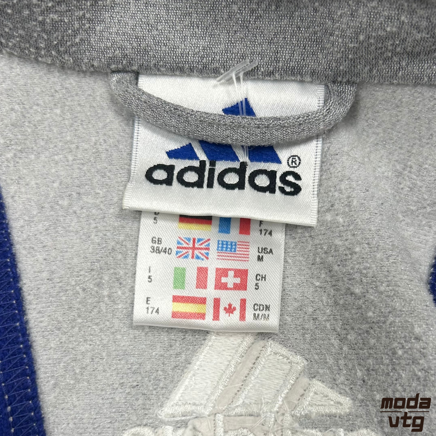 Vintage 90s Adidas Track Jacket Grey Large Retro Unisex Festival