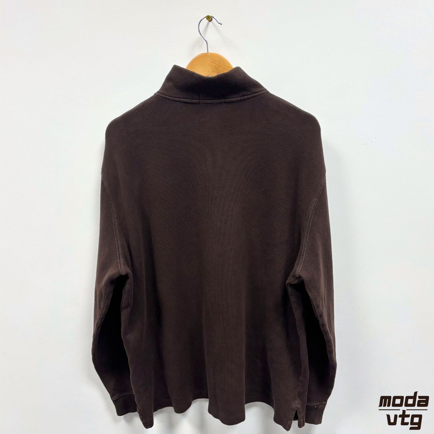 Vintage Y2K Ralph Lauren Sweatshirt Brown XL Quarter Zip