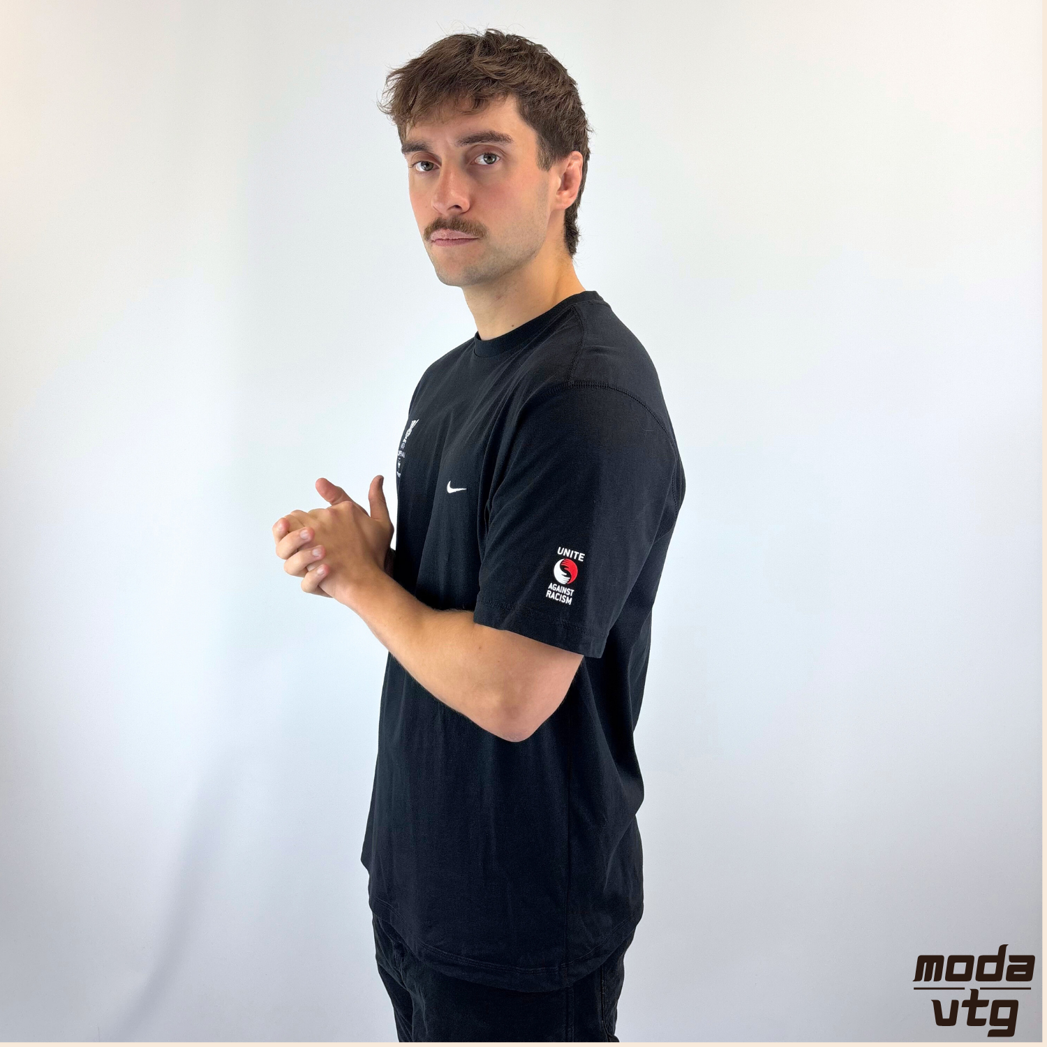 Vintage Y2K Nike T-Shirt Black Large Europa League 2008 Promo