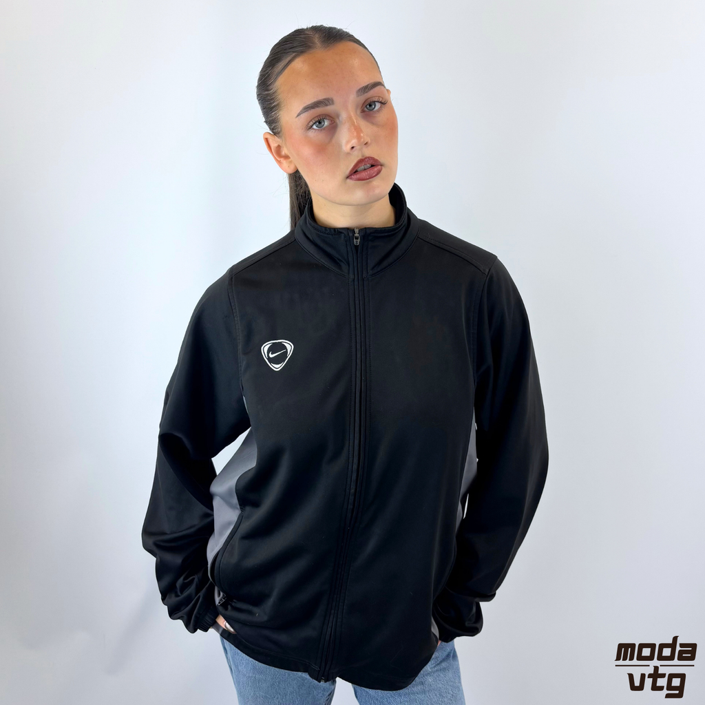 Vintage Y2K Nike Track Jacket Black Medium T90 Total 90 Retro