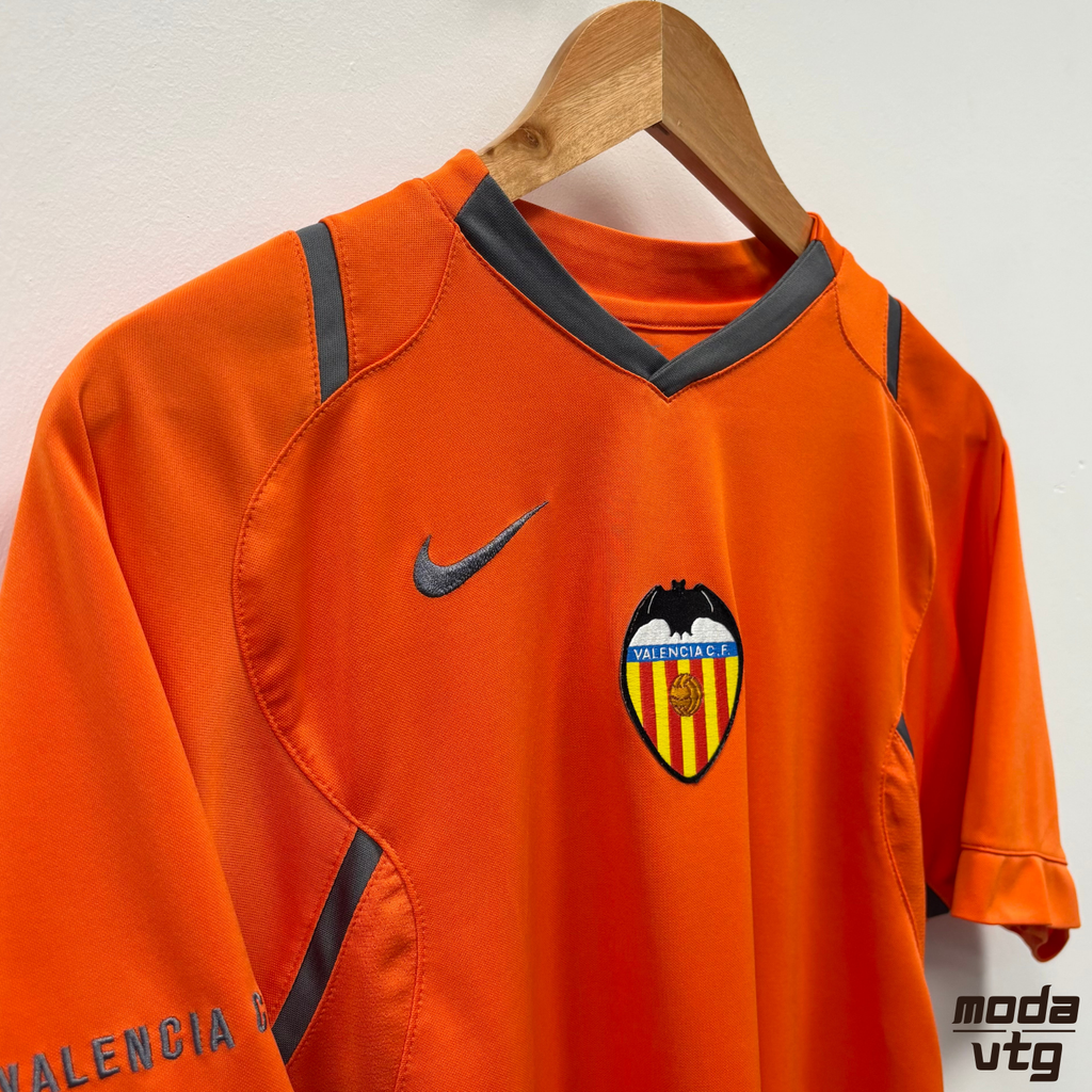 Vintage 2006/07 Valencia CF Jersey Orange Small Nike Training Retro