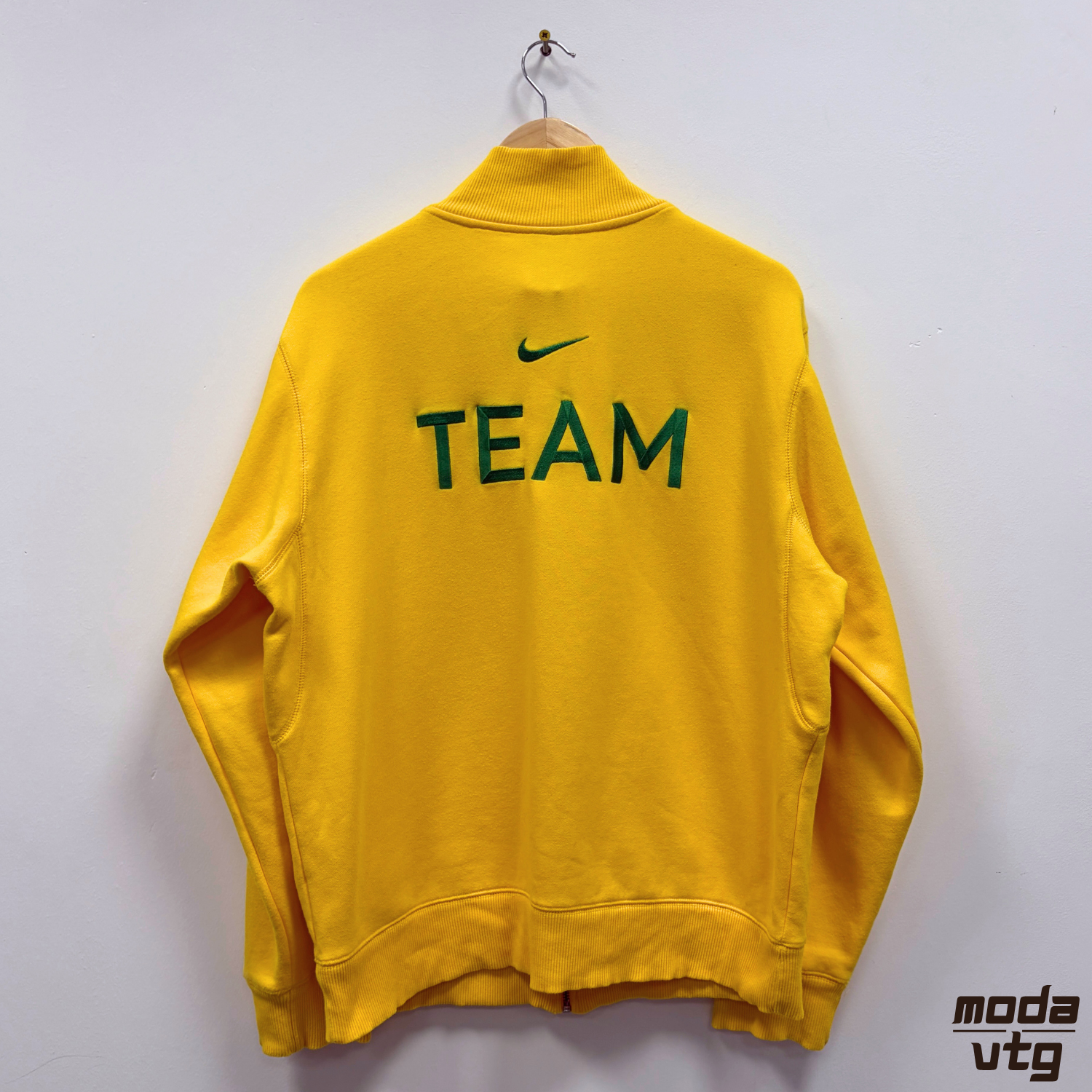 Vintage Y2K Nike Brazil Sweatshirt Yellow Large Retro Unisex