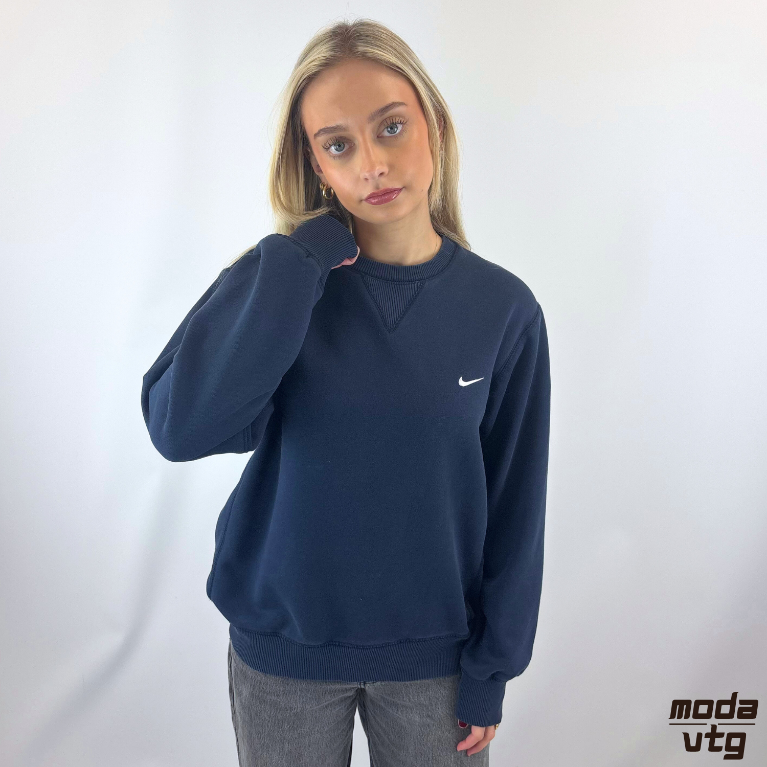 Vintage Y2K Nike Sweatshirt Navy Crewneck