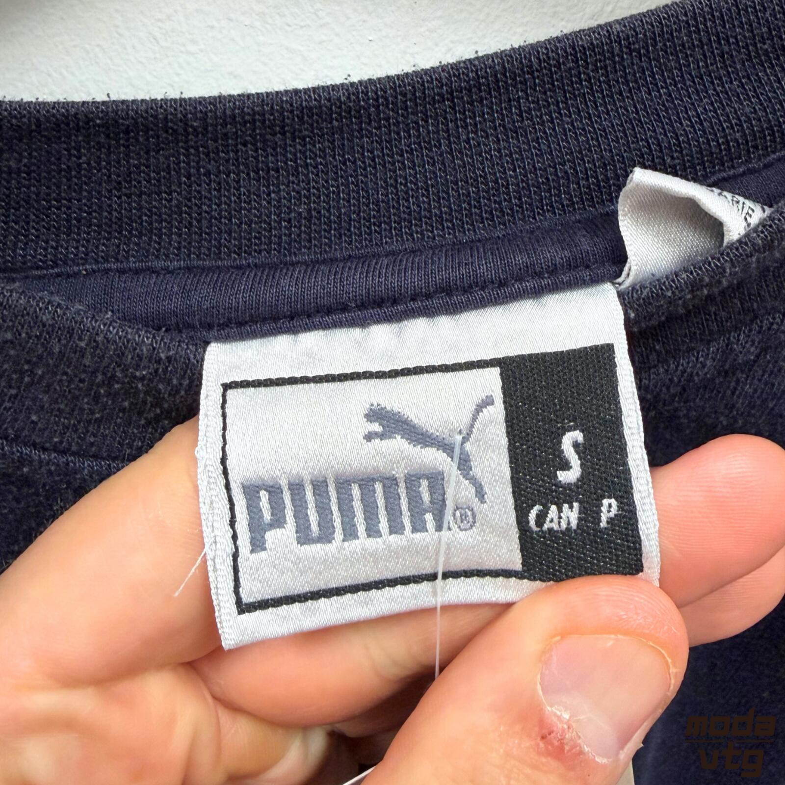 Vintage 90s Puma Sweatshirt Navy Small Retro Unisex