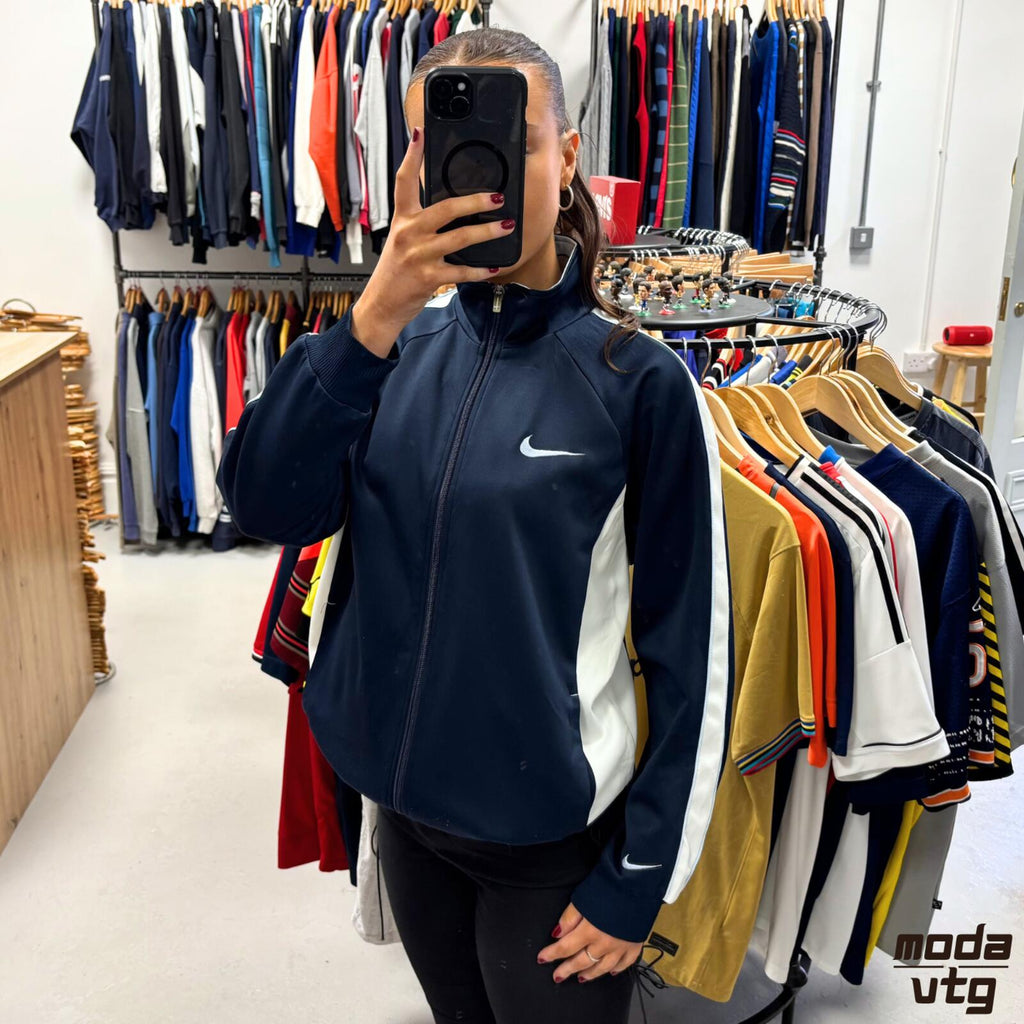 Vintage Y2K Nike Track Jacket Navy Medium Retro Unisex