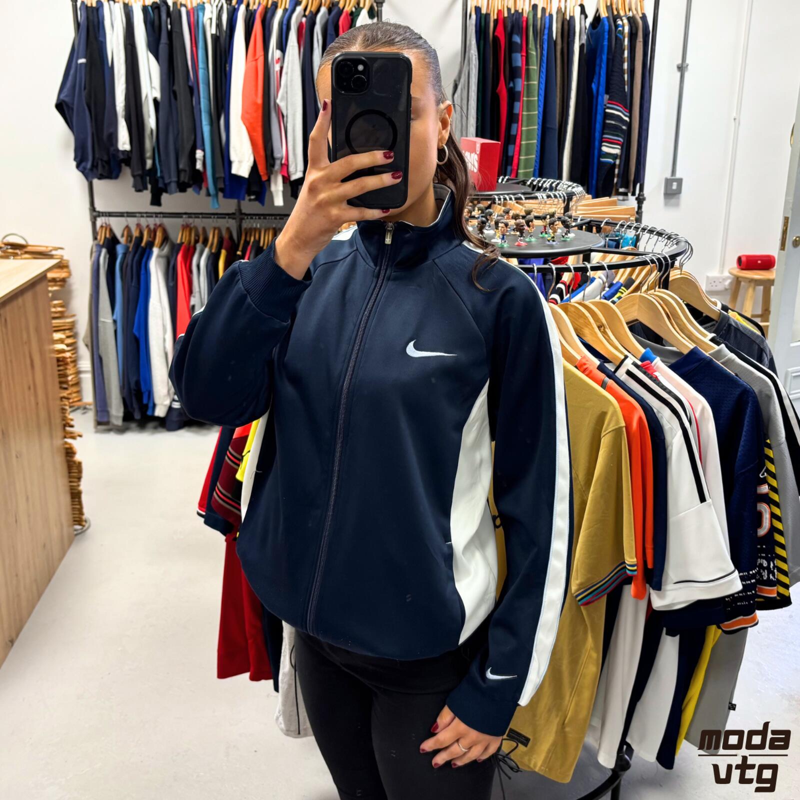 Vintage Y2K Nike Track Jacket Navy Medium Retro Unisex