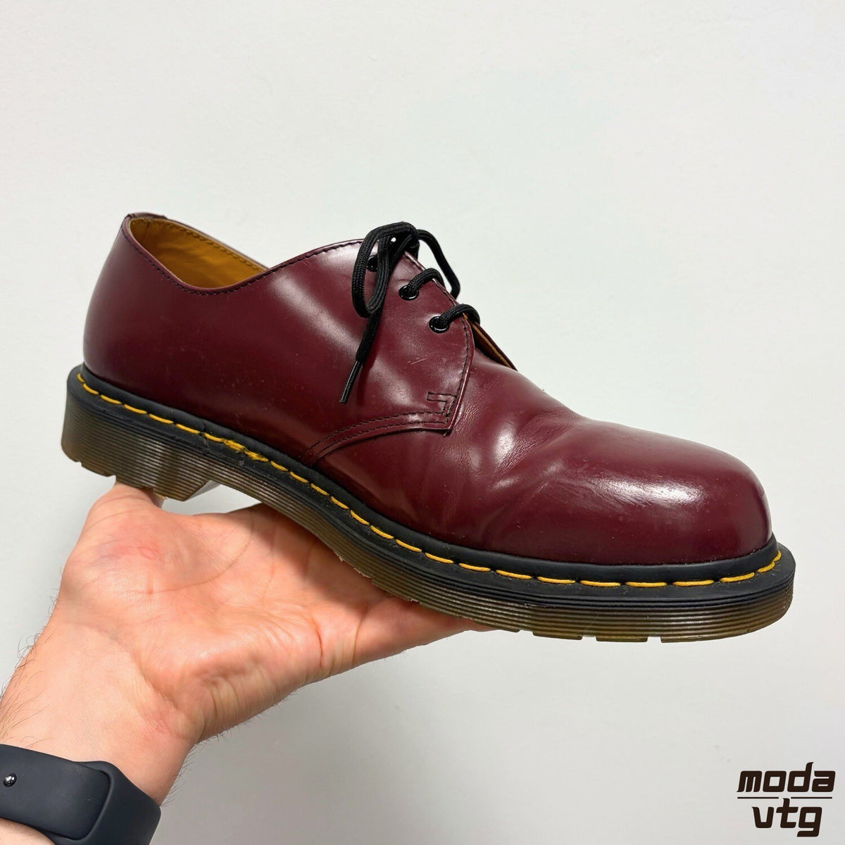 Dr Martens 1461 Shoes Cherry Red UK 10 Smooth Leather 3 Eyelet Oxblood Mod Punk