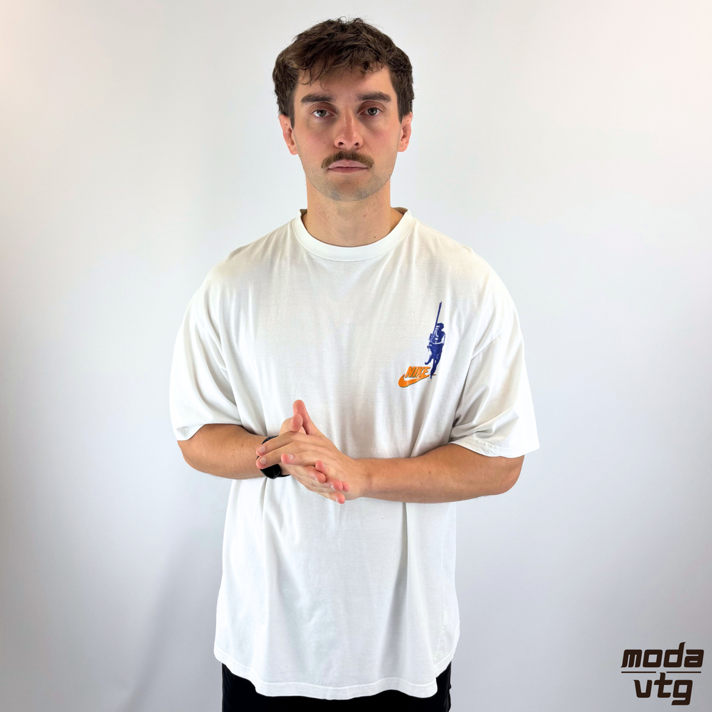 Vintage 90s Nike Sergey Bubka T-Shirt White Barcelona Olympics Graphic