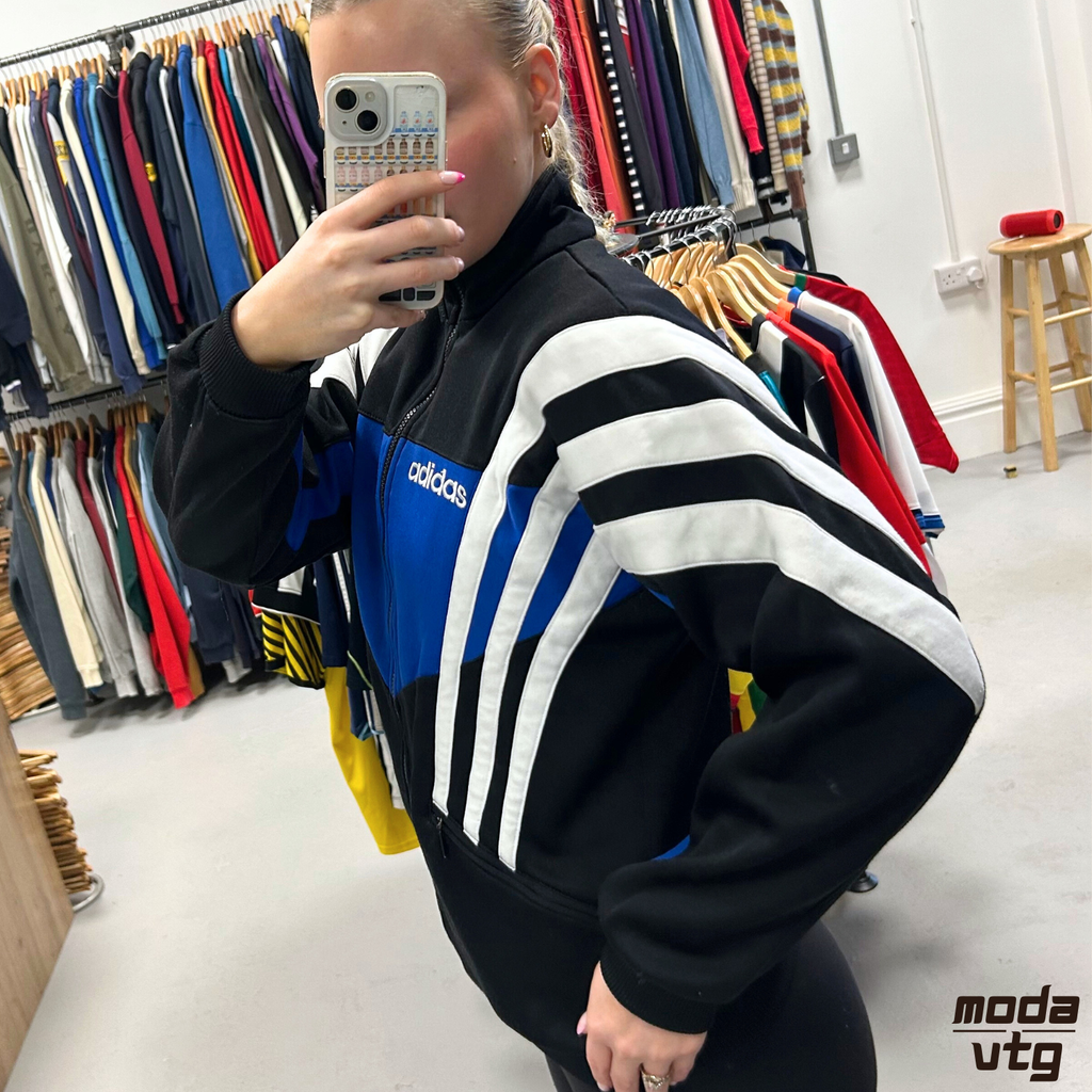 Vintage 90s Adidas Track Jacket Blue Medium Retro Unisex Festival