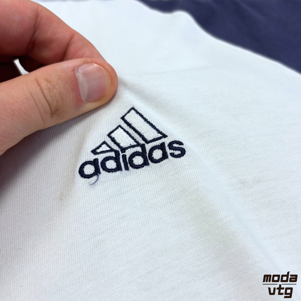 Vintage 90s Adidas T-Shirt White XL Holiday Summer