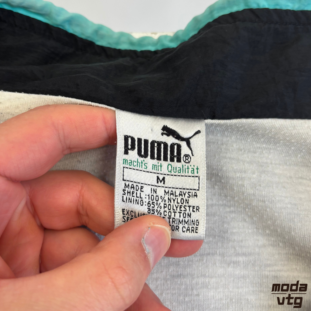 Vintage 90s Puma Track Jacket Black Medium Retro