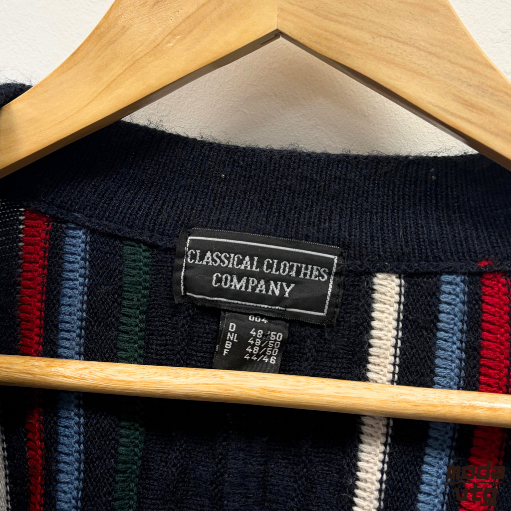 Vintage 90s Coogi Style Cardigan Large Knitted Multicoloured Retro Unisex