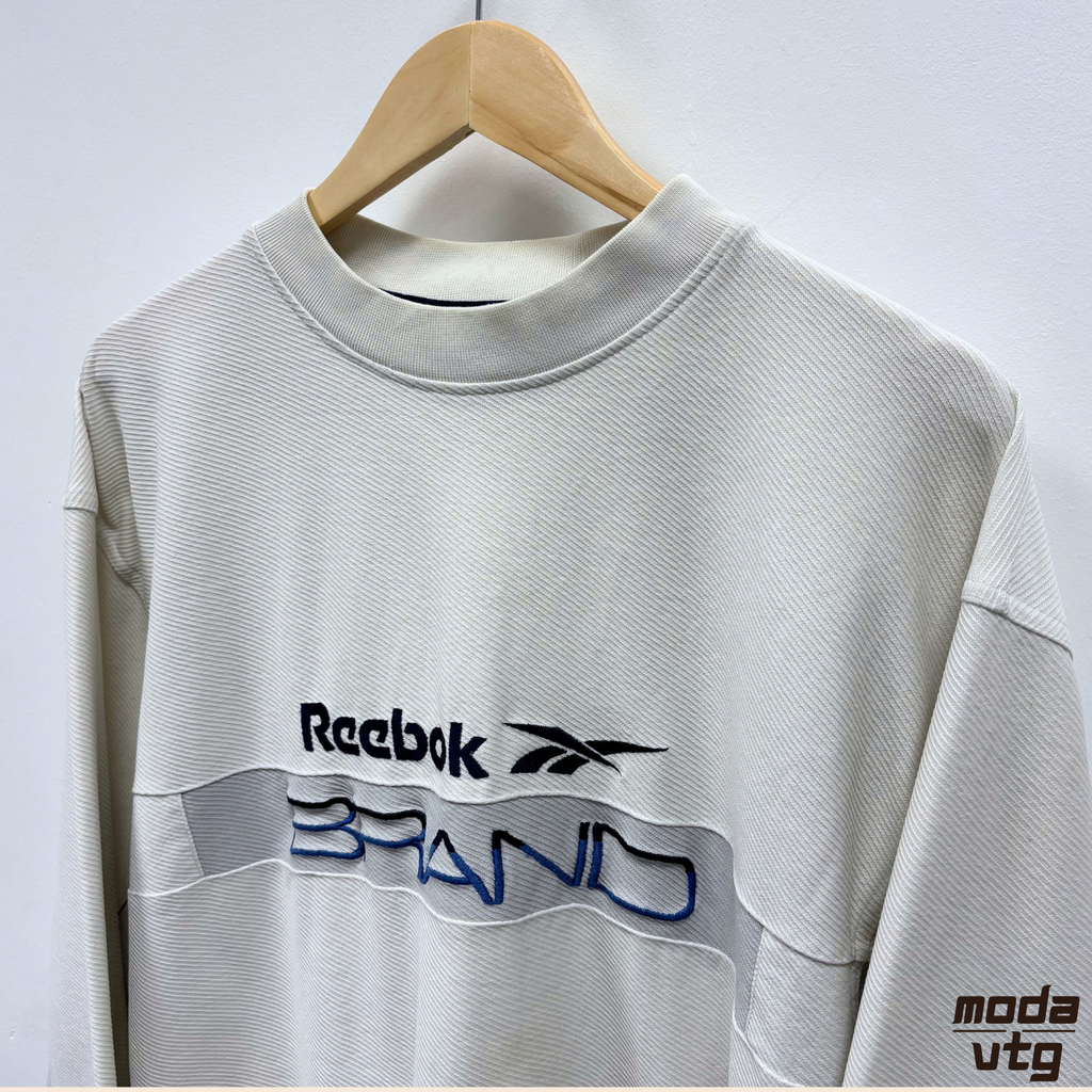 Vintage Y2K Reebok Sweatshirt White Medium Retro