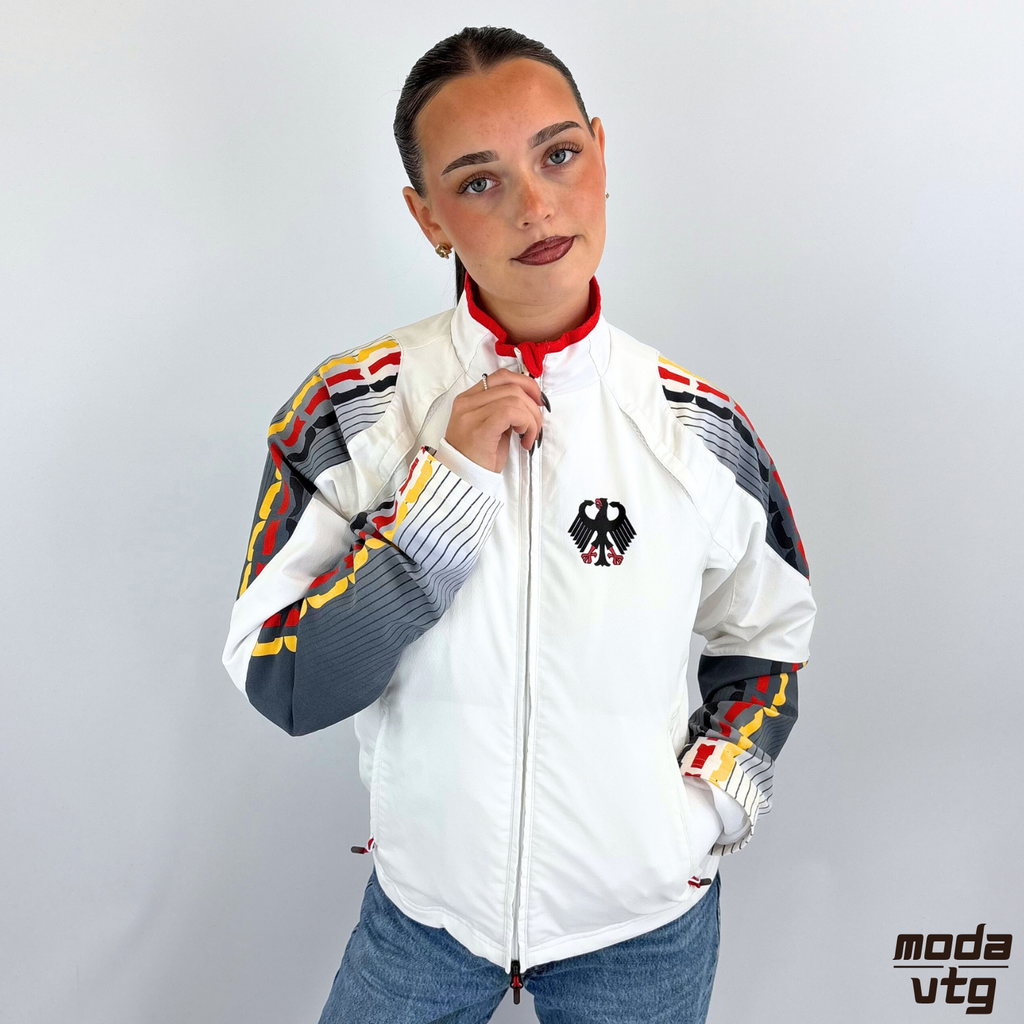 Vintage Y2K Adidas Track Jacket White Women’s Small Germany Olympics