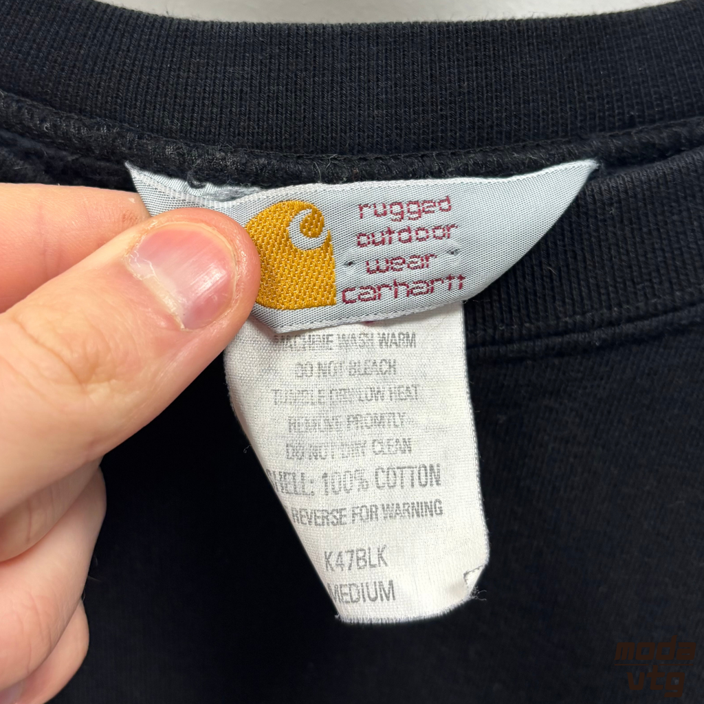 Vintage Y2K Carhartt Sweatshirt Black Small Spell Out