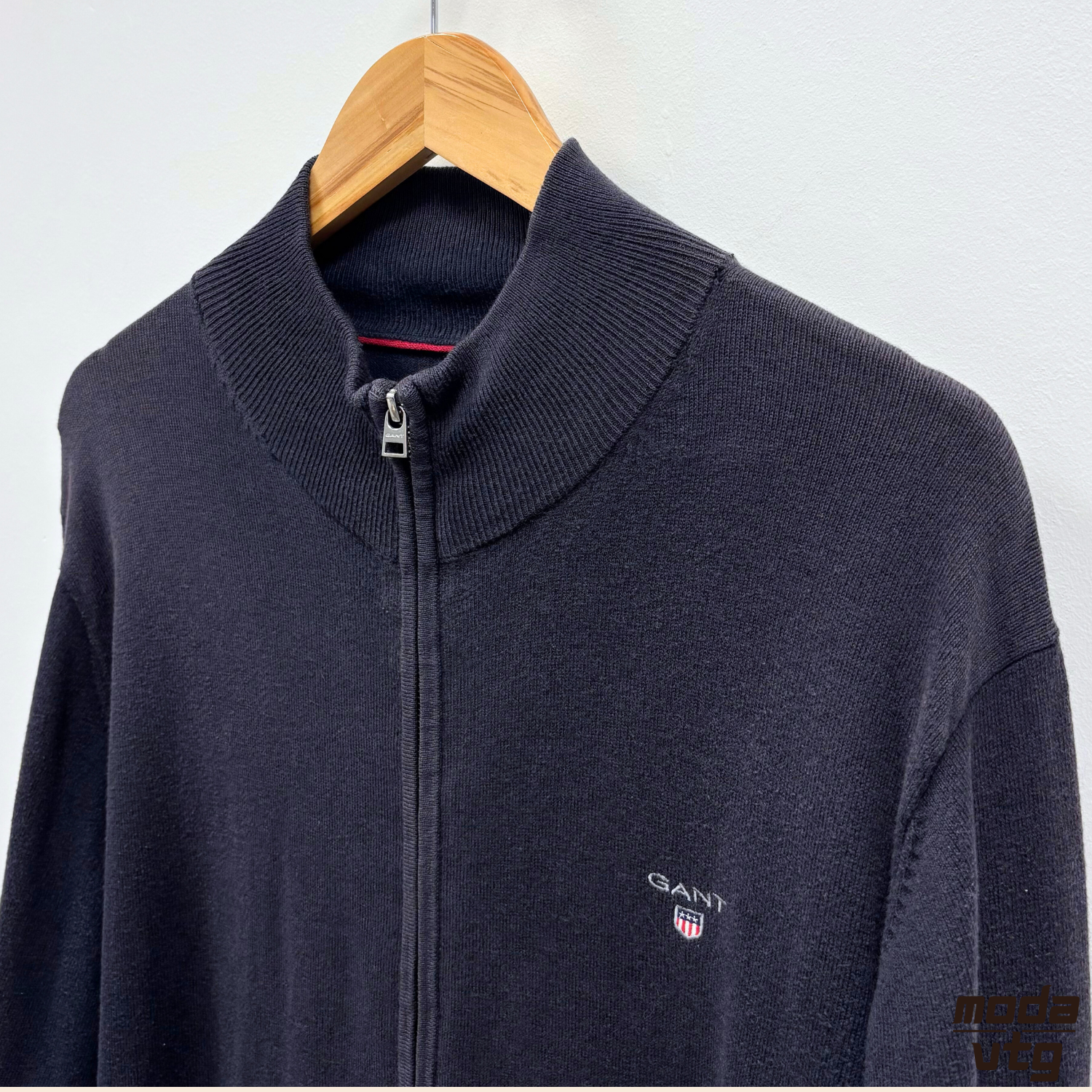 Vintage Y2K GANT Jumper Navy Large Full Zip