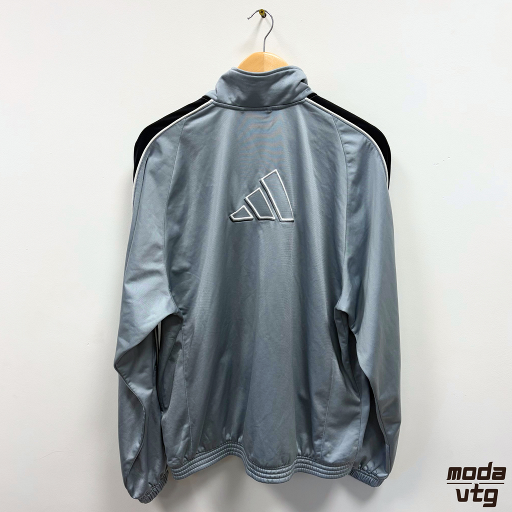 Vintage Y2K Adidas Track Jacket Large Grey Retro Unisex