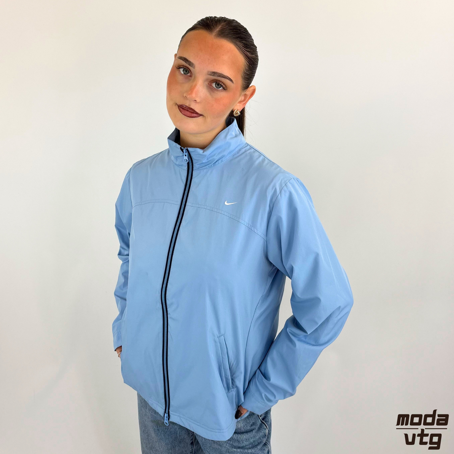 Vintage Y2K Nike Track Jacket Blue Small