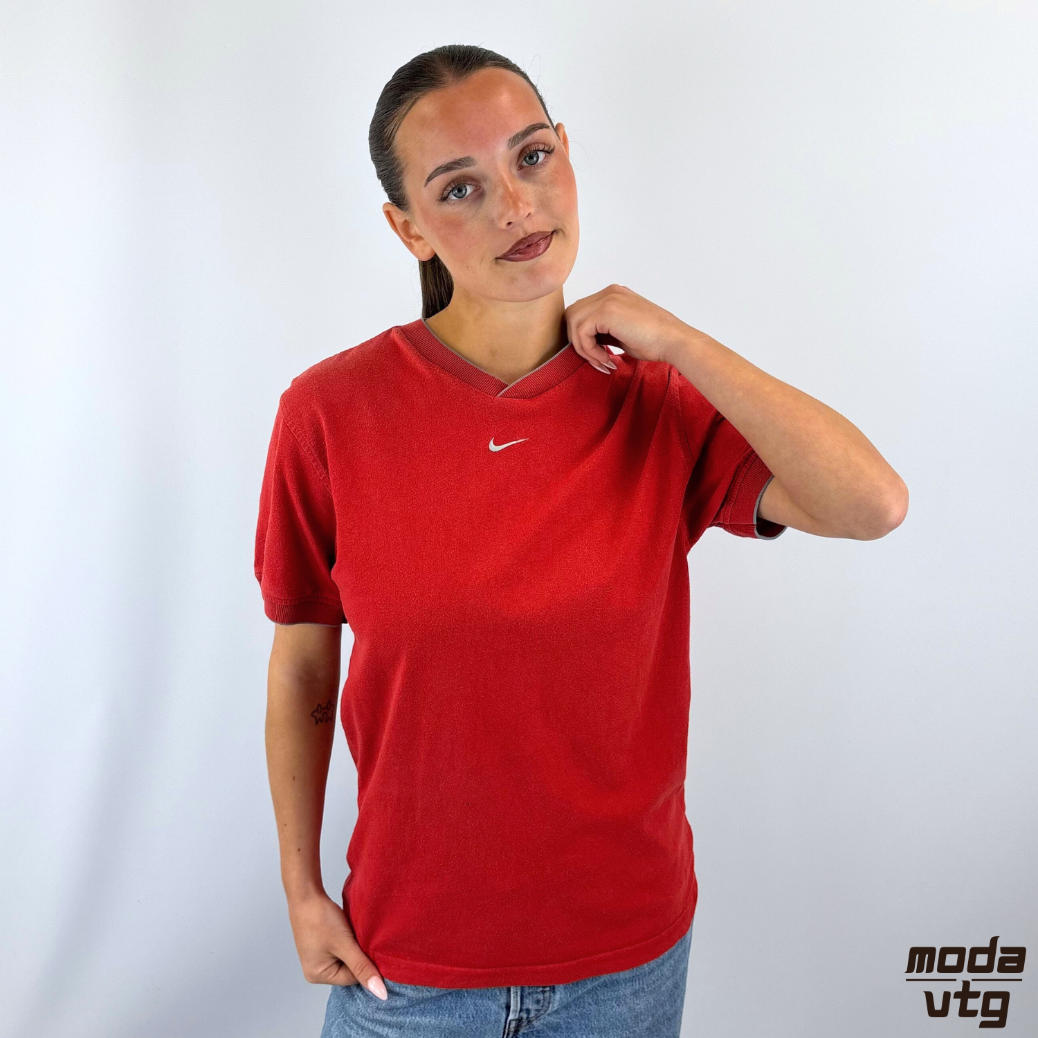 Vintage 90s Nike T-Shirt Red XS Swoosh