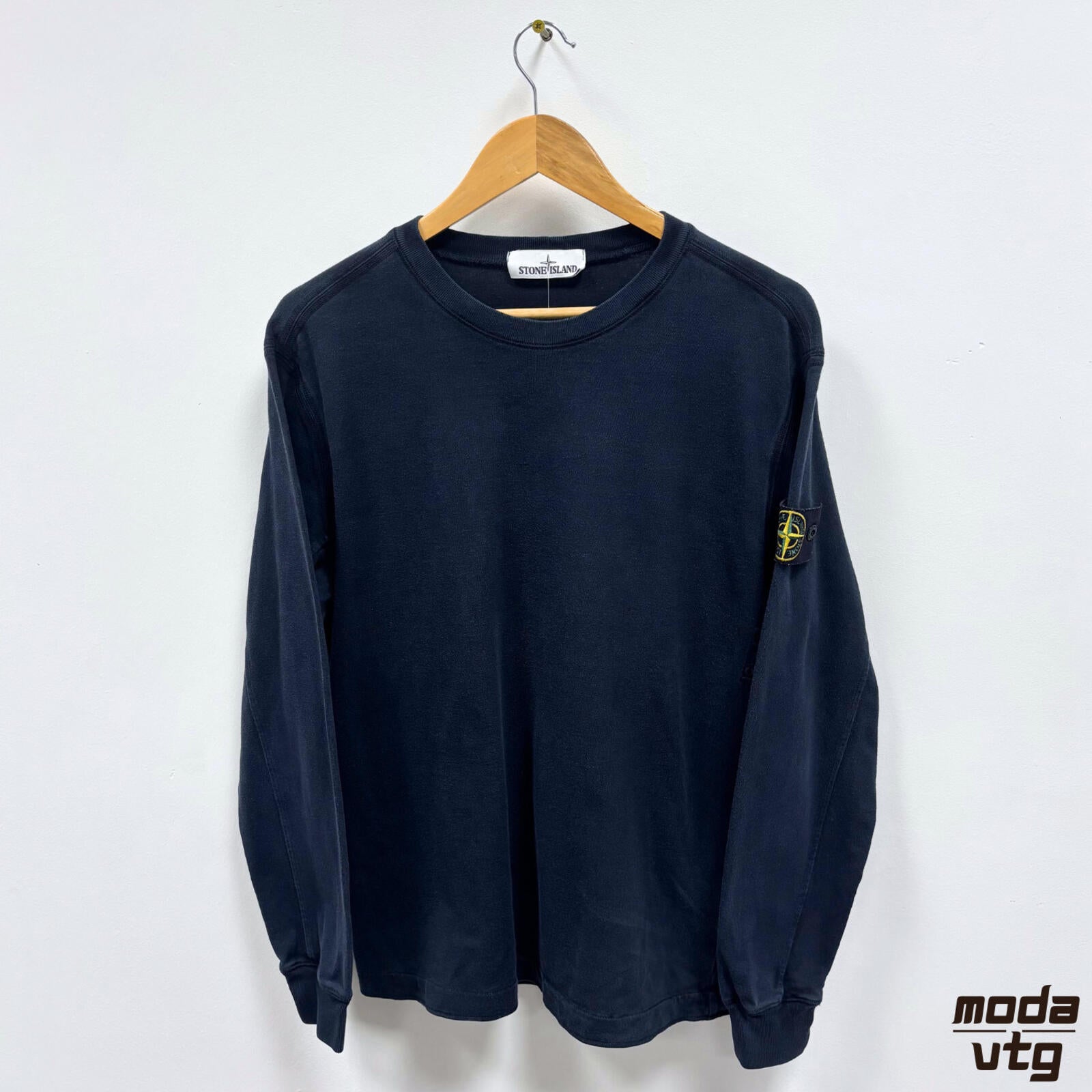 Vintage Y2K Stone Island Sweatshirt Navy Small