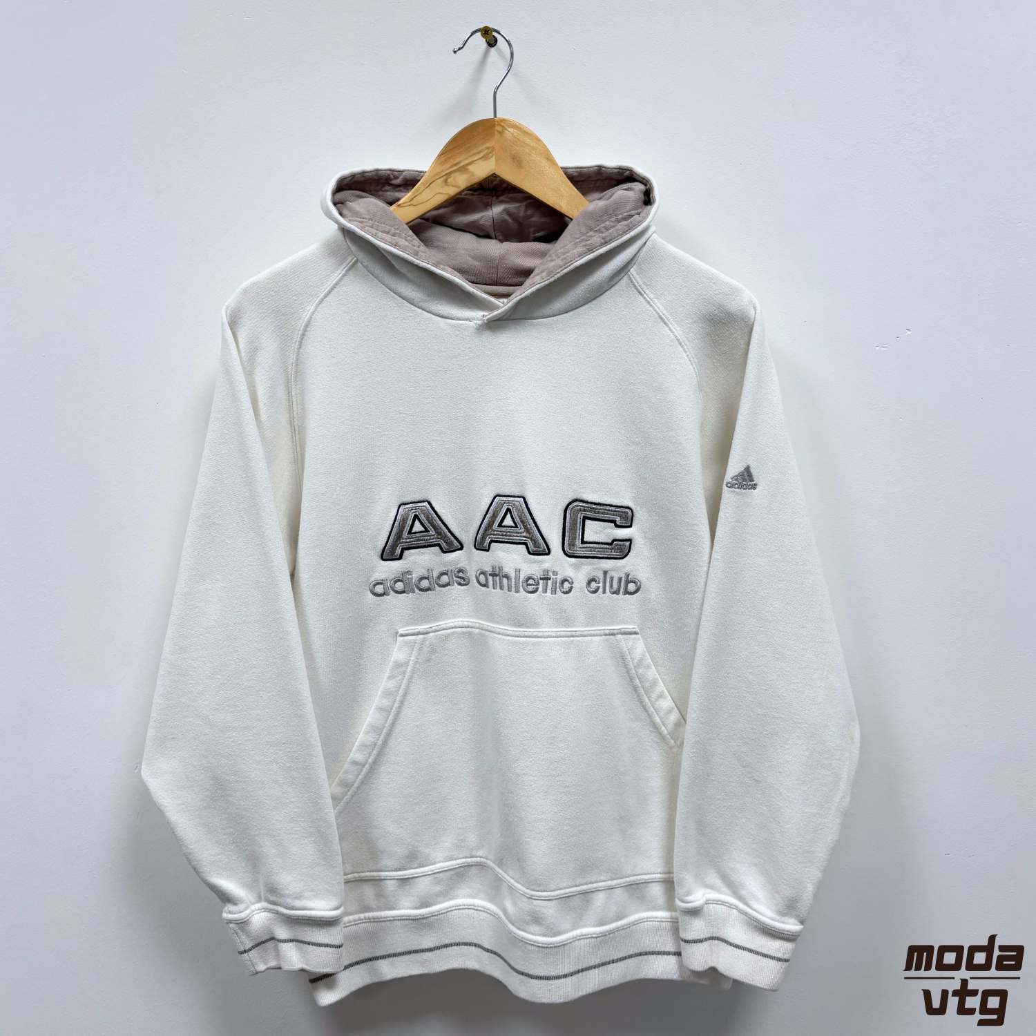Vintage 90s Adidas Hoodie White Small AAC Adidas Athletic Club
