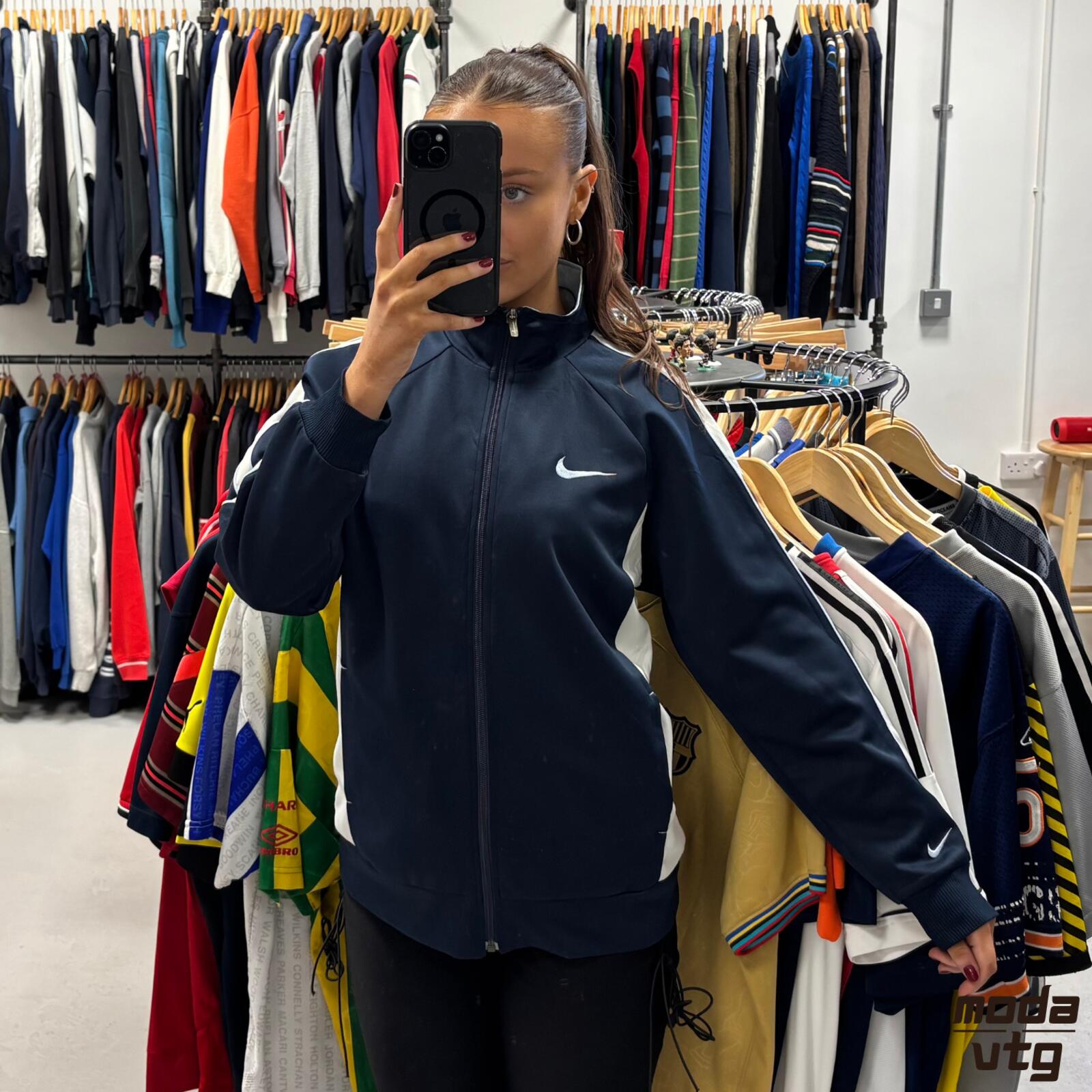Vintage Y2K Nike Track Jacket Navy Medium Retro Unisex