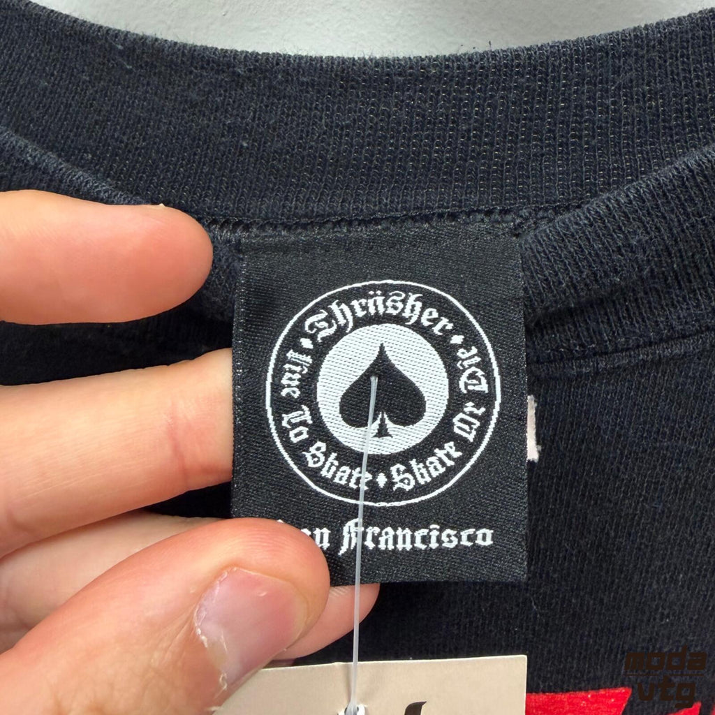 Vintage Y2K Thrasher Sweatshirt Black Small Retro Unisex