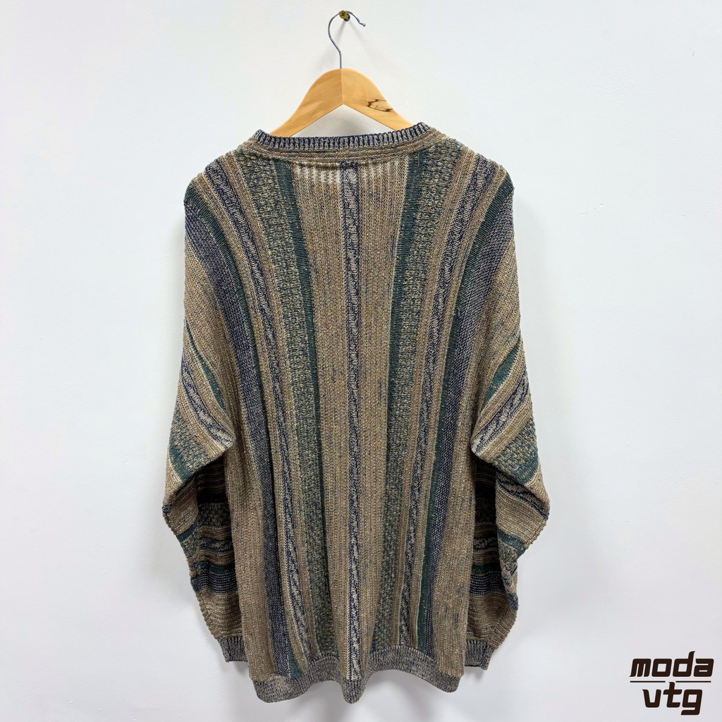 Vintage 90s Coogi Style Knitted Jumper XL Geoffrey Beene Made In USA