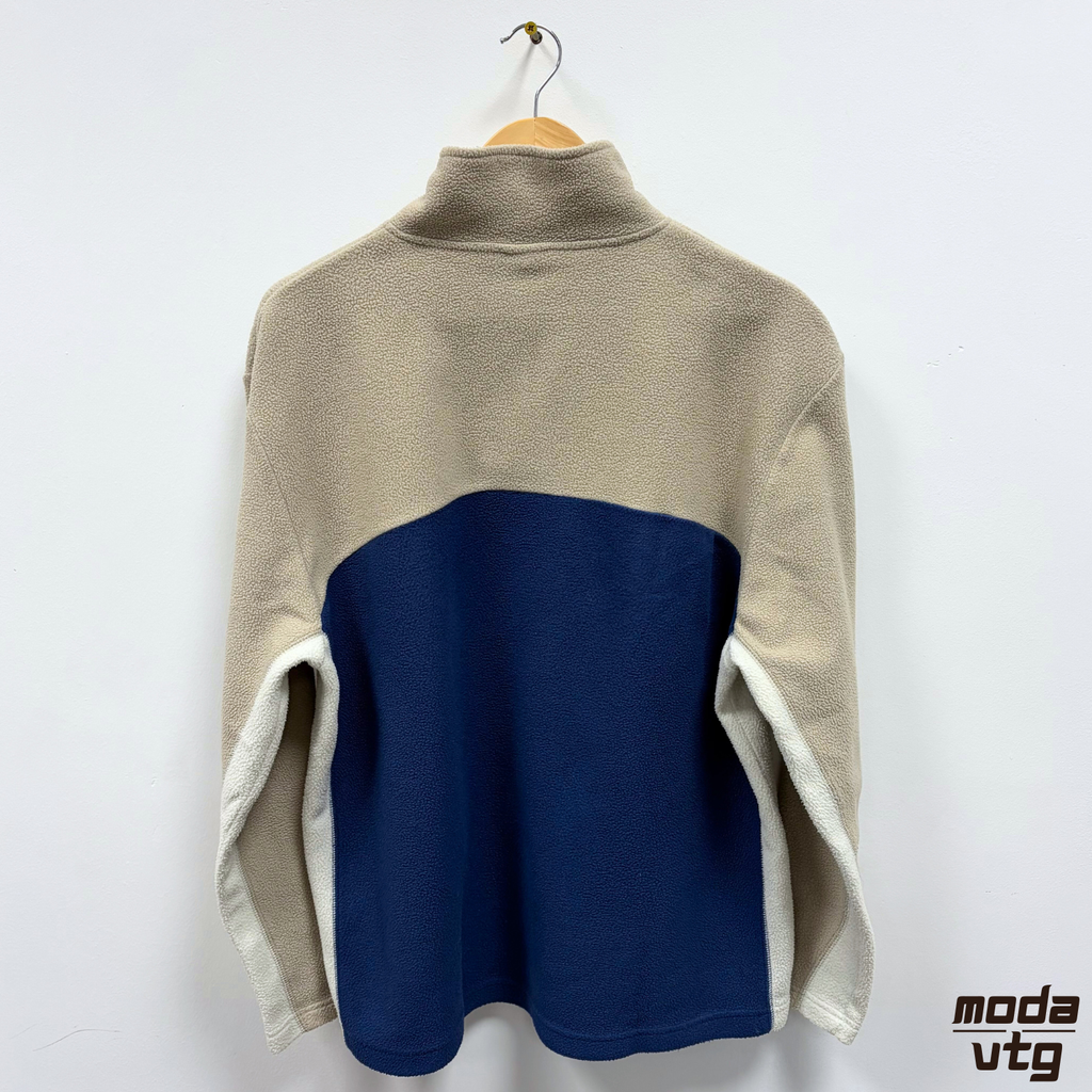 Vintage Y2K Quiksilver Fleece Beige Large Retro Quarter Zip