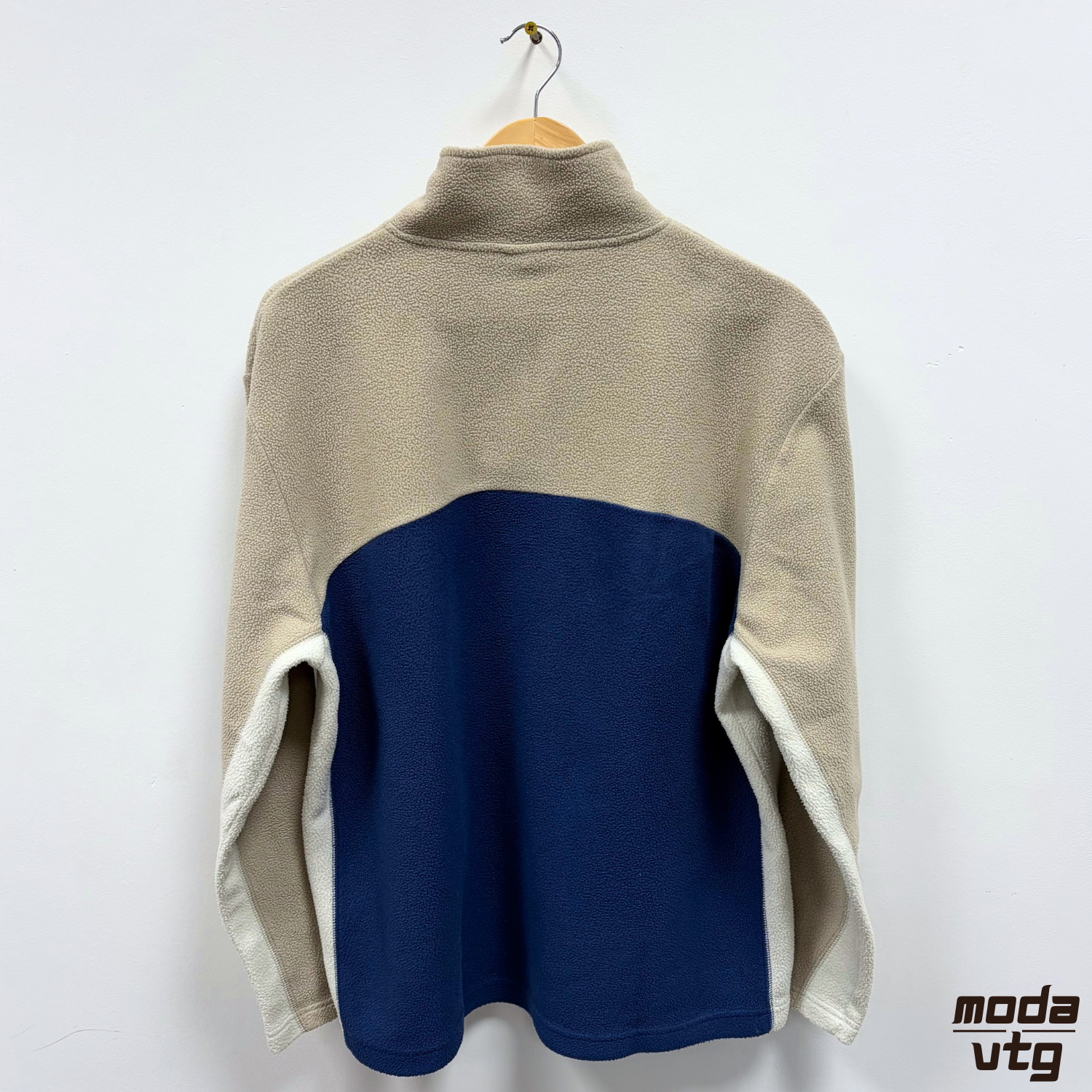 Vintage Y2K Quiksilver Fleece Beige Large Retro Quarter Zip