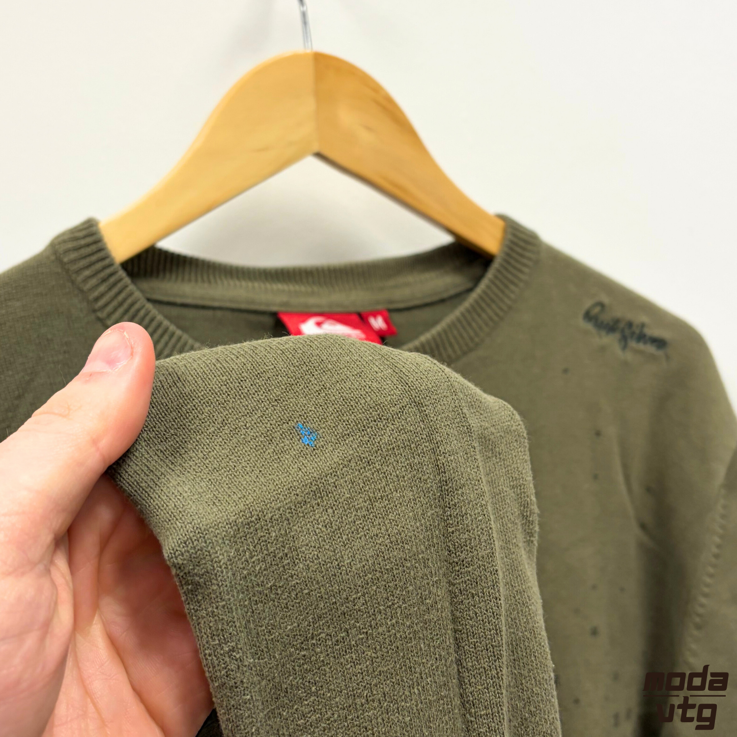 Vintage Y2K Quiksilver Knitted Jumper Green Small Unisex Retro