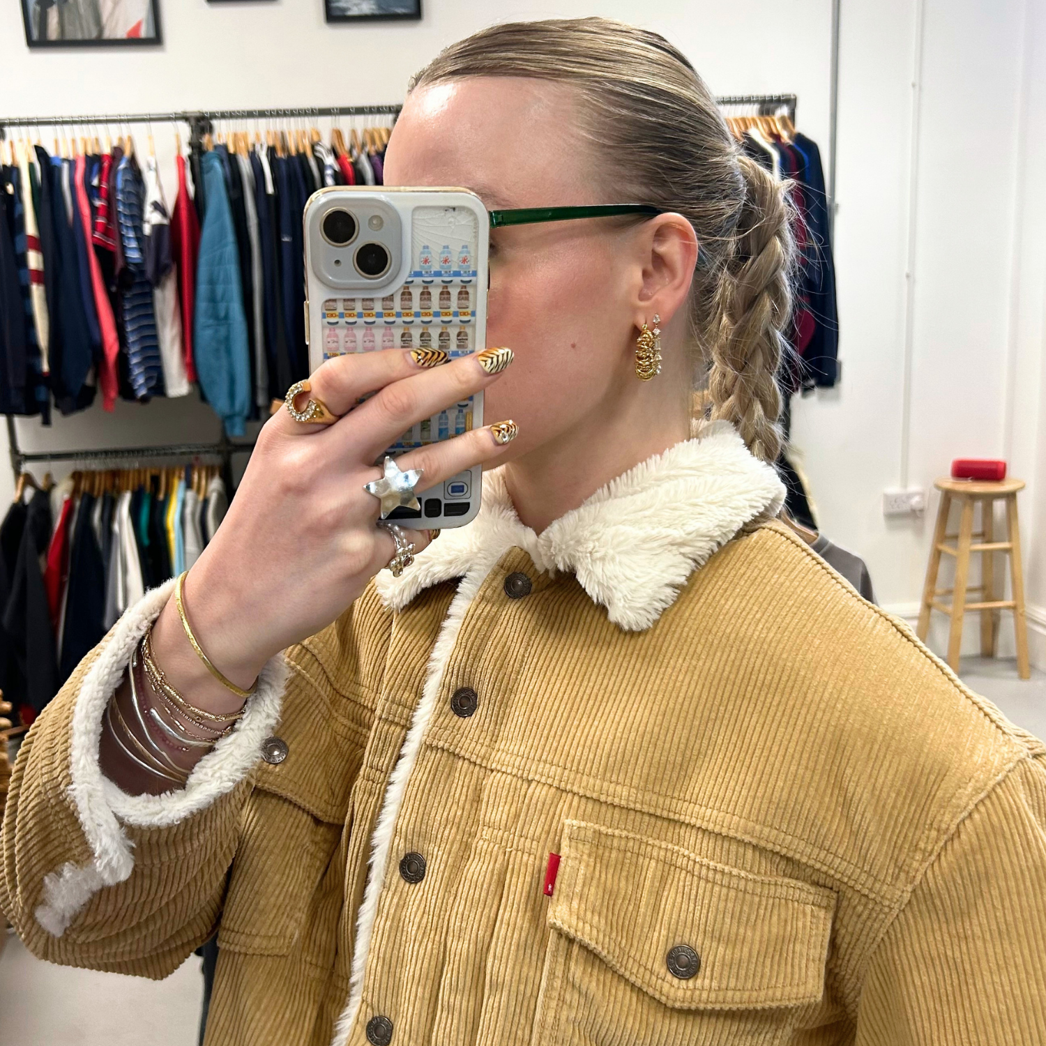 Vintage Y2K Levi’s Corduroy Jacket Beige Women’s Small Retro