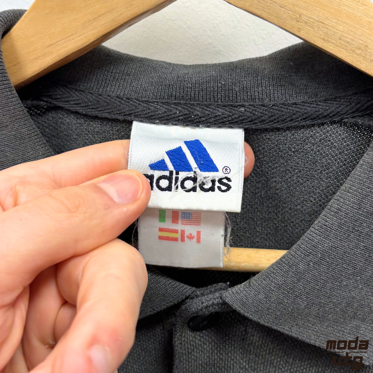 Vintage 90s Fulham FC Polo Grey Medium Adida