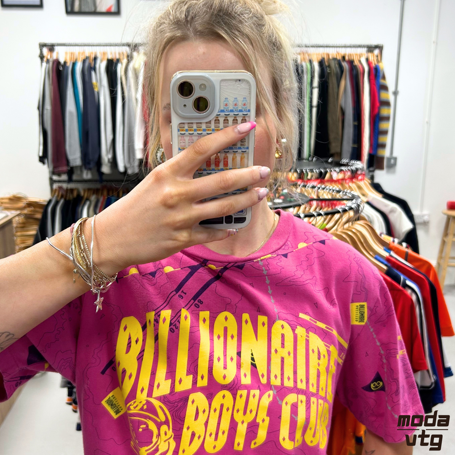 Vintage Y2K Billionaire Boys Club T-Shirt Pink Small Unisex Retro Graphic Summer