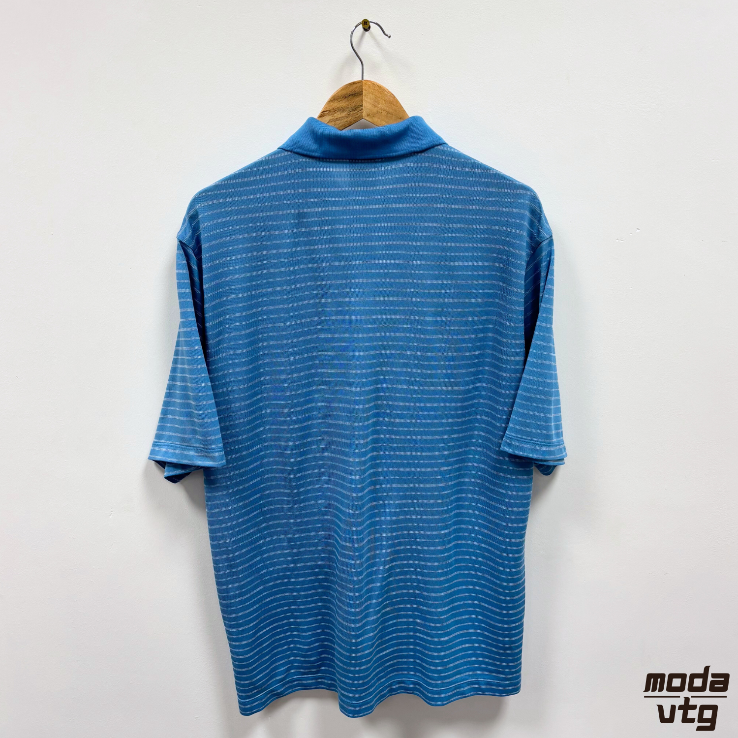 Vintage Y2K Nike Golf Polo Blue Large Striped