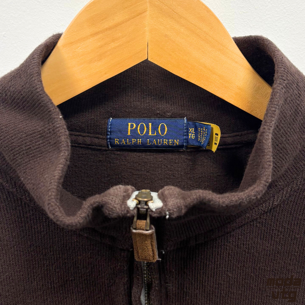 Vintage Y2K Ralph Lauren Sweatshirt Brown XL Quarter Zip
