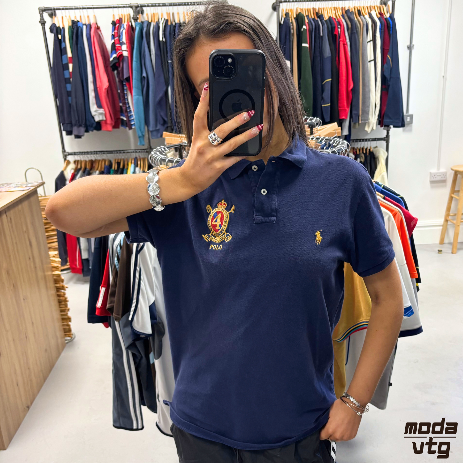 Vintage Y2K Ralph Lauren Polo Navy Medium Retro Unisex