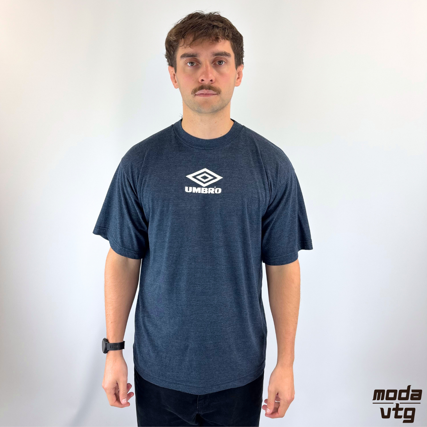 Vintage 90s Umbro T-Shirt Navy XL Holiday Summer